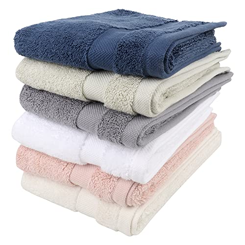 A1 Home Collections 100% Organic Cotton Hand Towels 700 Gsm Plush Feather Touch Quick Dry Hand Towel, Pack Of 4 Gots Certified, Oeko-Tex Green Certified, 20"X30" (Sharkskin Grey) #TOP6