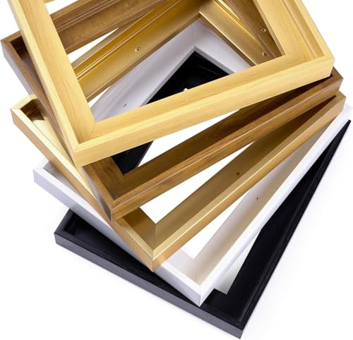 Image of 8x12 Canvas Floating Frame,0.9 inch Deep Canvas Frame,Gold | HUACANVAS Canvas Floater Frame for Prints,Floater Frame for Canvas Painting,Floating Frames for Wall Decor(8 inchx12 inch,Gold)