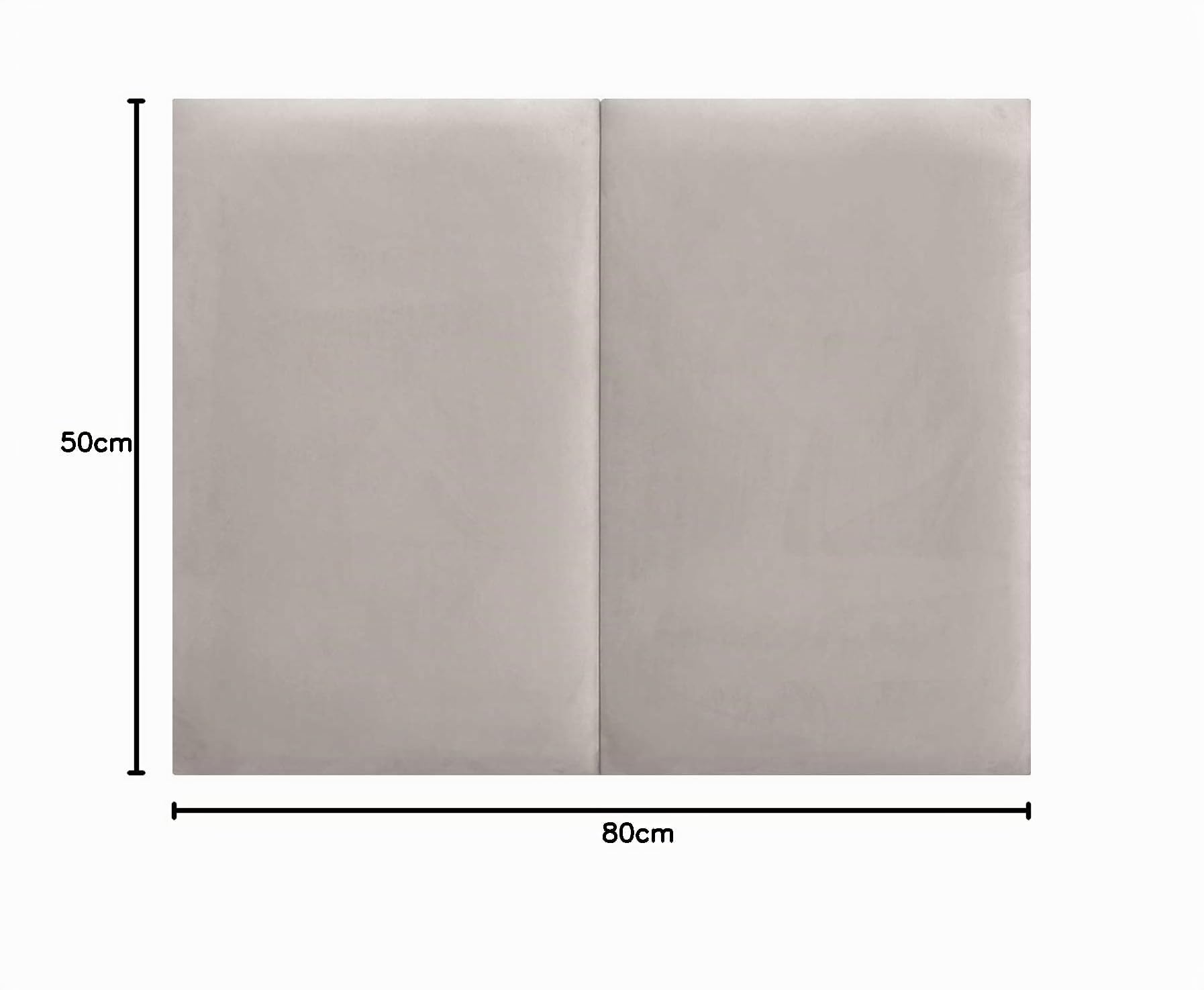 DHOME Cabecero Tapizado Terciopelo Liso Antimanchas Diseño Modular Vertical Autoadhesivo Cabezal Cama Dormitorio Acolchado (Beige, 80cm, Altura 80cm, x2)