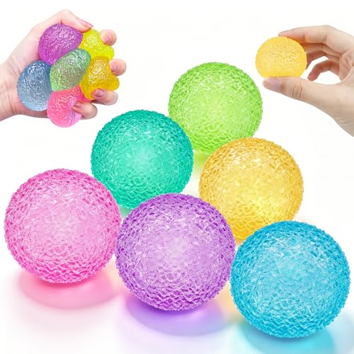 6 Pack Textured Squishy Stress Balls