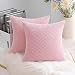 MIULEE Copricuscini per Divano Camera da Letto Federe Cuscini Granulari per Letto Matrimoniale Federa Quadrata Moderna e Elegante per Salotto Fodere Arredo 2 Pezzi 35X35 CM Rosa