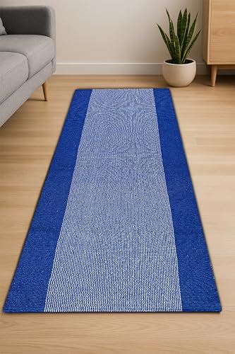 Image of Handcrafted Cotton Rug Runner - 2x5 ft Soft & Washable Carpet for Entryways, Bedrooms & Outdoor Patios