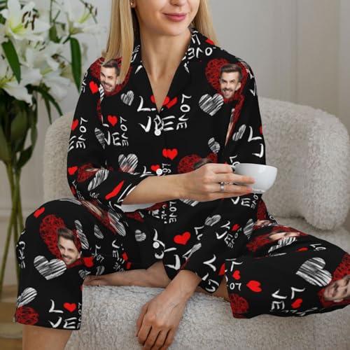 Personalized Face Couples Pajama Sets Custom Face Fun Sleepwear Pjs Matching Christmas Pajamas For Couple Gifts3