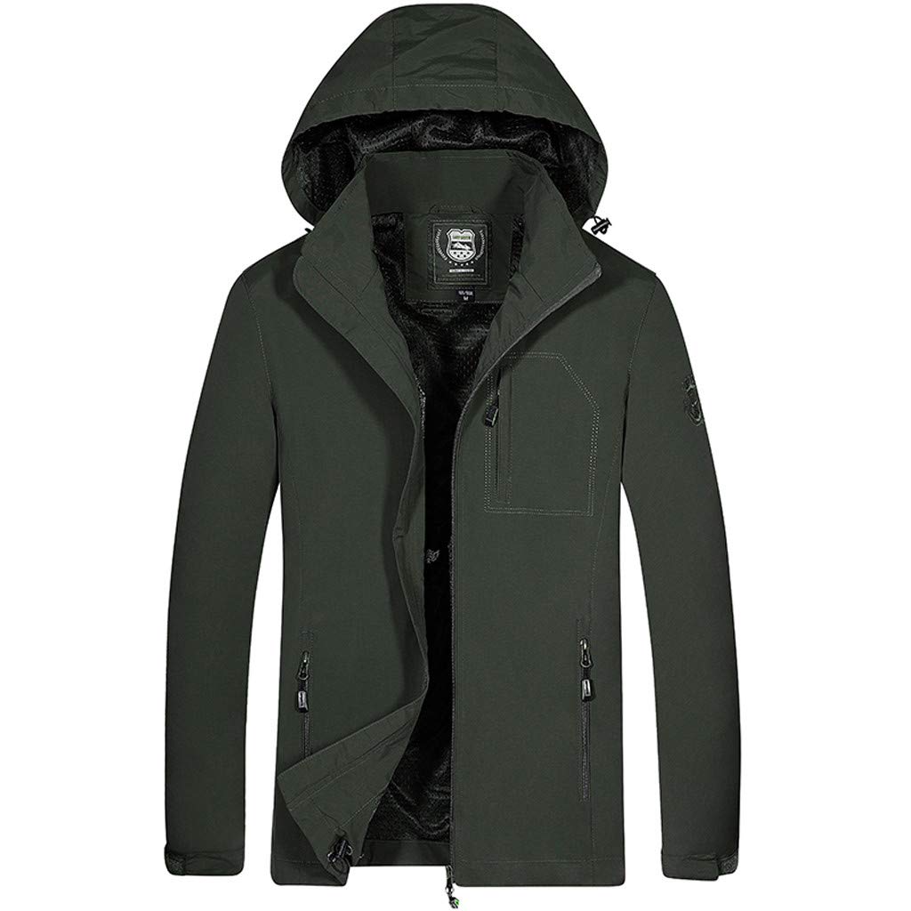 Veste à capuche amovible veste vert uni zippée homme taille 34 - 8