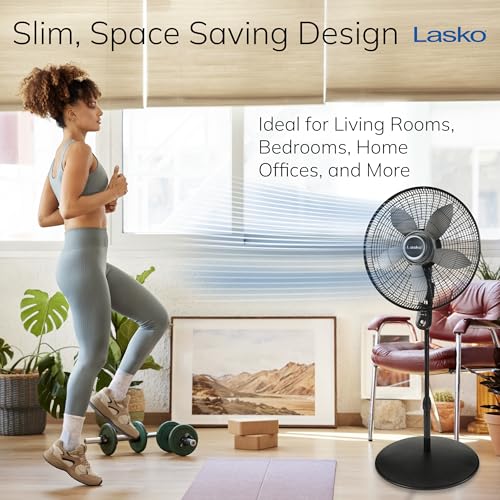 Lasko Oscillating Pedestal Fan - 20" - S20620 - Black | Adjustable Height and Tilt, Timer, Remote, 4 Speeds, Floor Fans for Home, Bedroom, Living Room, and Home Office - image 7