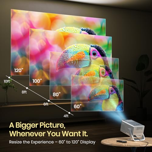 Image of Portronics Beem 570 Smart Projector | Netflix Certified | 1080p Full HD Native | 10000 Lumens | Android 13 | Upto 120 inch Screen | Auto Keystone, Obstacle Avoidance | Built-in Apps | 5W Speaker (Silver)