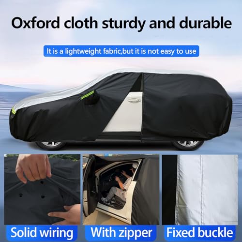 Image of Car Cover Waterproof All Weather for Large SUV,100% Outdoor Rain UV Dust Protection. For Nissan Pathfinder, Ford Explorer /Flex，Cadillac XT6，Infiniti QX60 /QX70，Kia Borrego /EV9 (SUV Length 196-208 inch)