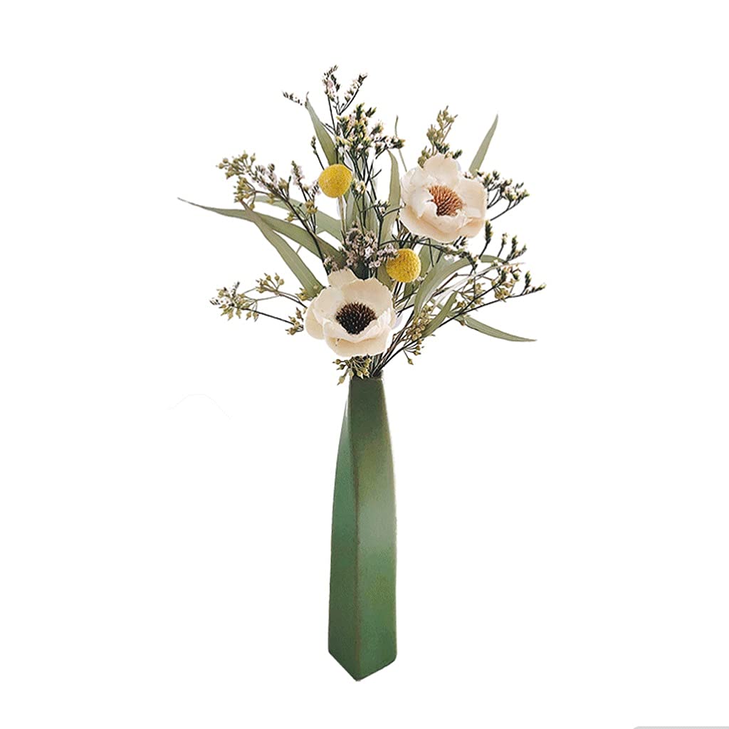 Ngdfgr As Known Unique Vase Ceramic Vase 7.9In High Floral Vase Home Decor Centerpieces Arranging Bouquets Connected Tubes Green White Fashion