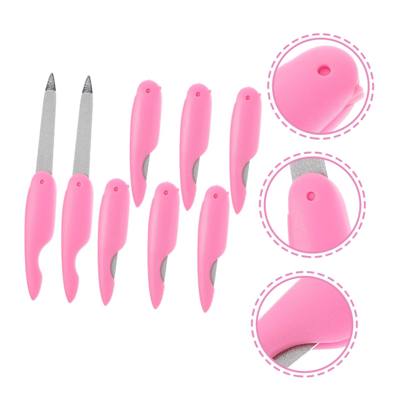 Beaupretty Limas de Uñas Plegables Juego de 8 de Metal Doble Cara Diseño Portátil y Resistente para Manicura y Pedicura para Uso en Salón Casa
