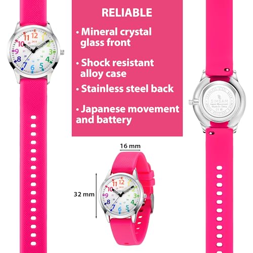 Image of Kids Analog Watch, Learning Watch for Kids 8-12, Waterproof Time Teacher Watches for Boys Ages 5-7 6-8, Easy to Read Educational Girls Watches Ages 8-12, Great Gift Boys Girls Year 4-12 Old Waterproof