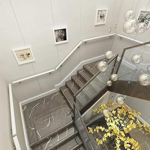 Rampe d'escalier blanche moderne pour couloir et villa