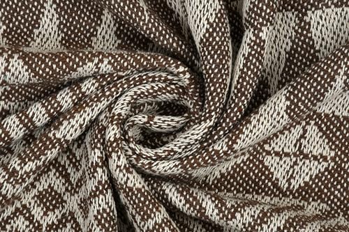 Image of Cotton Handloom Throw for Sofa & Bed - 125x150 cm (50x60 inches) | Soft Lightweight Reversible Tribal Pattern Blanket with Tassels | Decorative Sofa Cover for Living Room