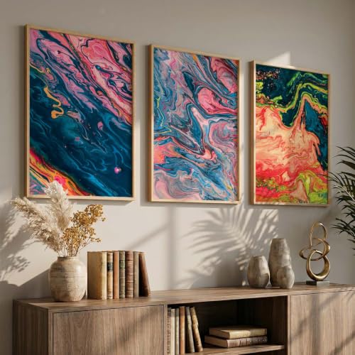 Image of kotart Abstract Wall Art Painting Home Decoration Frame With For Living Room Bed Room Hotel Wall Decor Digital Reprint Engineered Wood Set of 3 (Art 6, 13X17 INCH)
