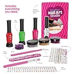 Nail Art Studio for Girls - Birthday Gift - Nail Polish Kit for Kids Ages 7-12 Years Old - Girl Gifts Ideas - Gift Set - Girly Stuff - Polish, Pens, Glitter, Stickers, Gems, Filer - 8 9 10 11 12 Year - Image 4