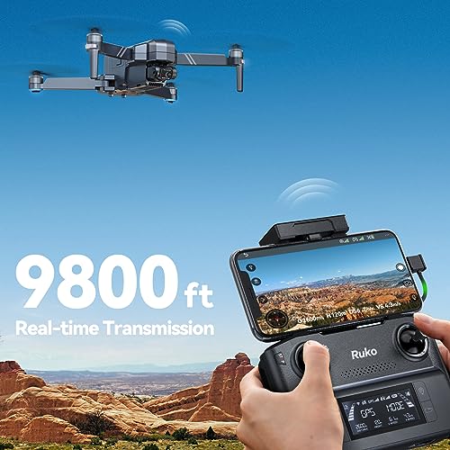 Ruko F11GIM2: 4K Camera Drones for Adults with 64Minutes Flight Time, 2-Axis Gimbal & EIS, Long Range Video Transmission up to 9800ft, GPS Auto Return and Follow Me Quadcopter Capability - Image 3
