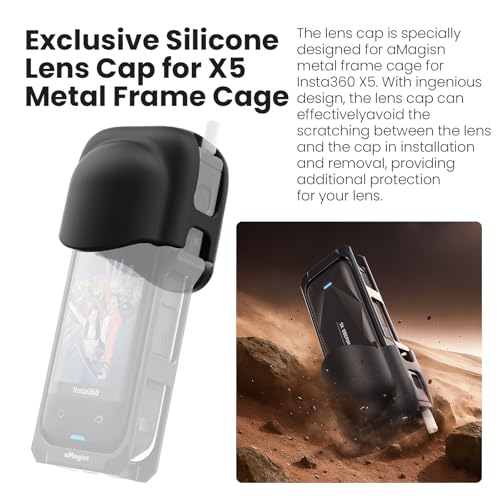 Image of Premium Aluminum Frame Mount Cage for Insta360 One X5 Action Camera Accessories with Lens Protective Cap (Metal Frame case for ONE X5 Camera)