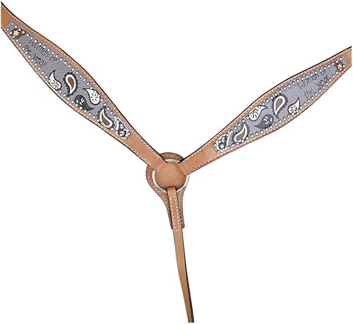 HILASON Western Horse Leather Headstall & Breast Collar Set Tan