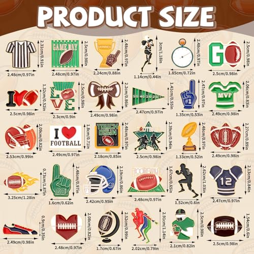 Image of SANNIX 60Pcs Football Enamel Pins, Sports Football Lapel Brooch for Backpacks, Sports Themed Badges for Clothes Bags Hats Accessories, 30 Styles