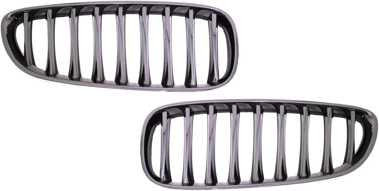 Exterior Accessories - Front Chrome Black Kidney Grill Grille Compatible with BMW Z4 E89 Mk2 2009-2016 -Replacement