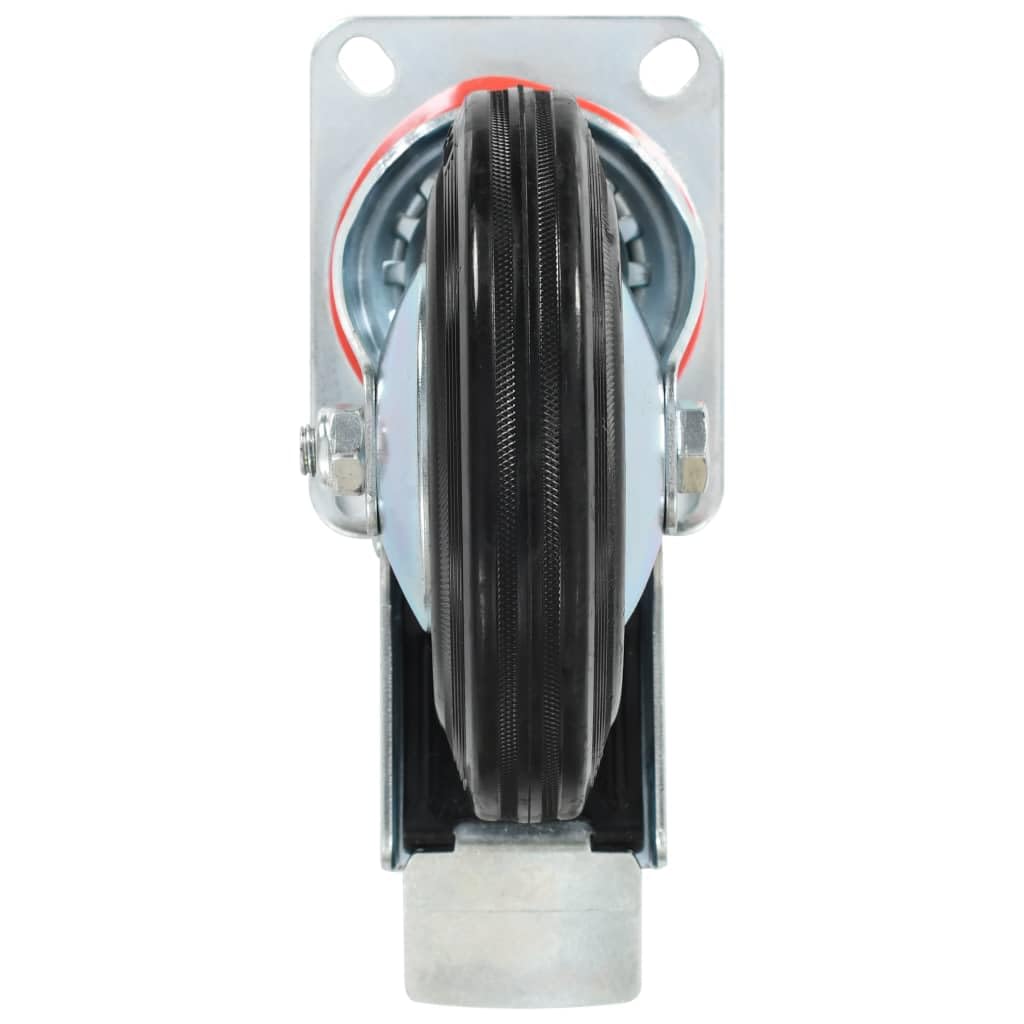 8 Stk. Lenkrollen 160 mm, 4 mit Bremse, geräuschlose Möbelrollen aus Gummi, stoß- und vibrationsbeständig, kratzschonend, zinkbeschichteter Eisenrahmen rostfrei, je 150 kg