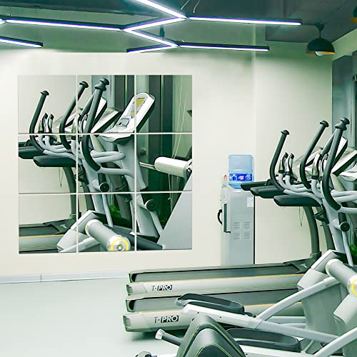 4Pcs Acrylic Wall Mirror Full Length Body Mirrors For Bedroom,Unbreakable Over The Door Mirror Tiles,Gym Mirrors For Home Gym,Self Adhesive Frameless Mirror For Wall Decor (12"X12") #TOP5