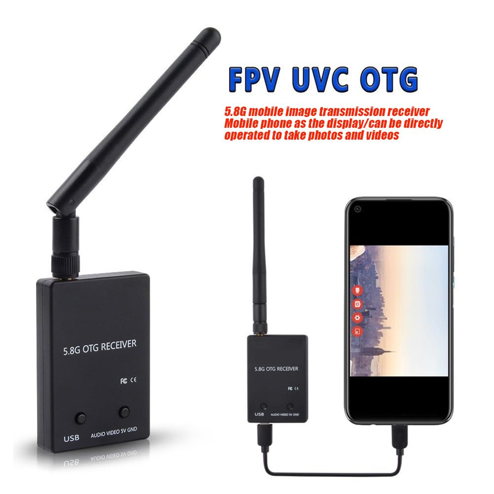 RéCepteur Audio FPV UVC OTG 5.8G 150CH Canal pour éMetteur de Tablette de TéLéPhone Android PièCes de Drone RC