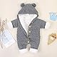 VICROAD Baby Strampler Gestrickter Overall Babykleidung Kapuze mit Süßen Ohren für Jungen Mädchen Neugeborene