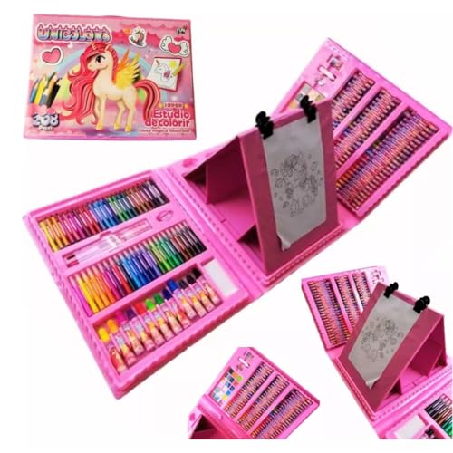 Maleta De Pintura Infantil Estojo Escolar Gigante 208 Peças