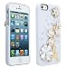 niceEshop White Bling Eiffel Tower With Flowers Crystal Rhinestone Hard Case Cover For Apple iPhone 5 5S