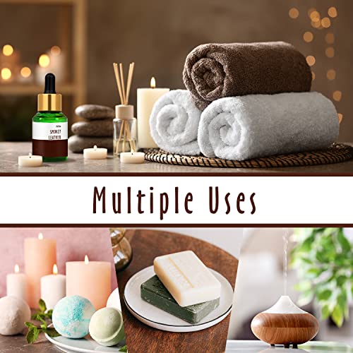 Image of Smokey Leather Fragrance Oil, MitFlor Single Scented Essential Oil for Diffuser, Premium Grade Fragrance Oil for Soap & Candle Making, Men & Woody Scent for Home Fragrance, 30ml