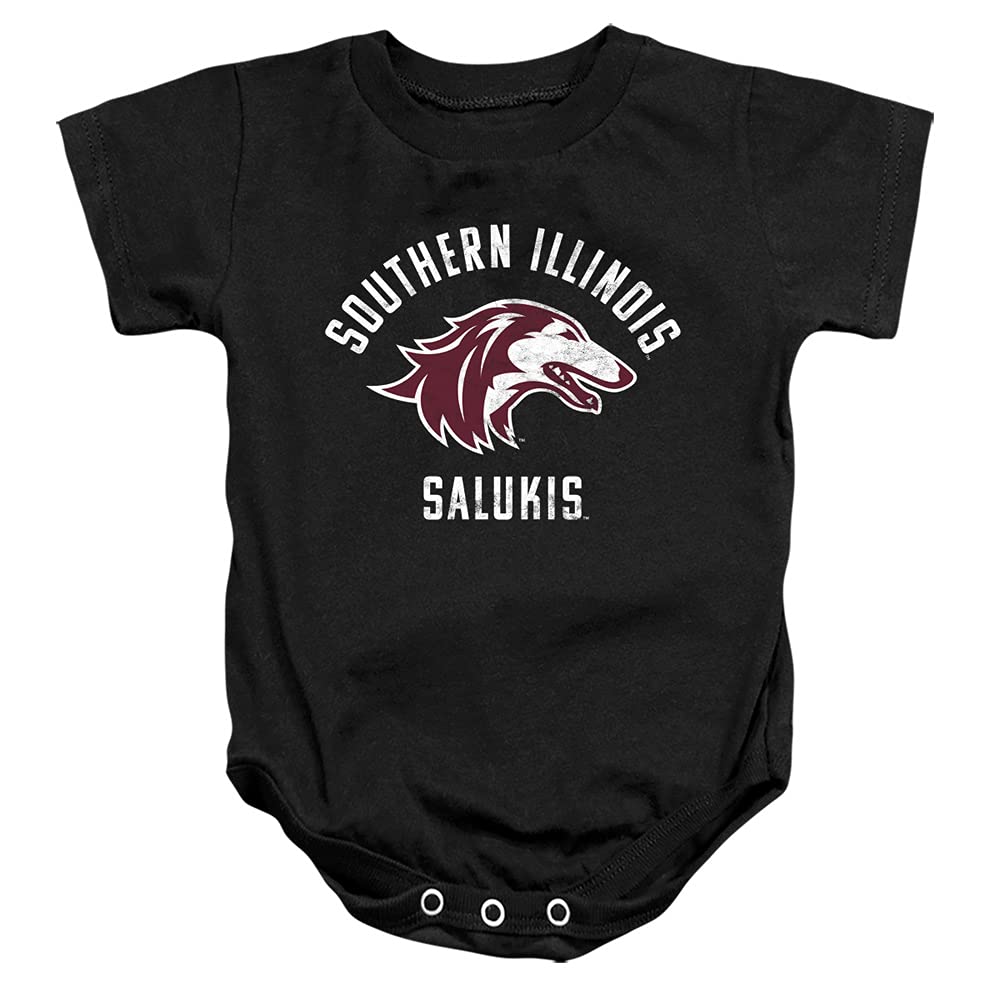Southern Illinois University Official Siu Salukis Logo Unisex Infant Snap Suit for Baby,Black, 6 Months