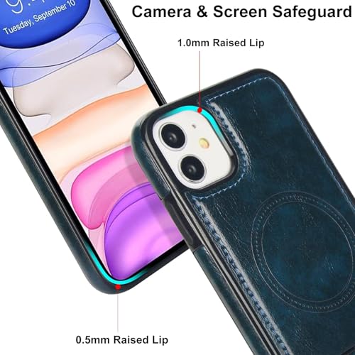 Coque iPhone 11 cuir rétro avec MagSafe pour une élégance durable - 5