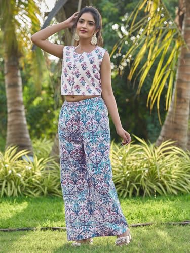 Leriya Fashion Women Rayon Blend Ethnic Wear Formal Kurta Co-Ord Set (Lf-W1986&Tr1000-L-White White)