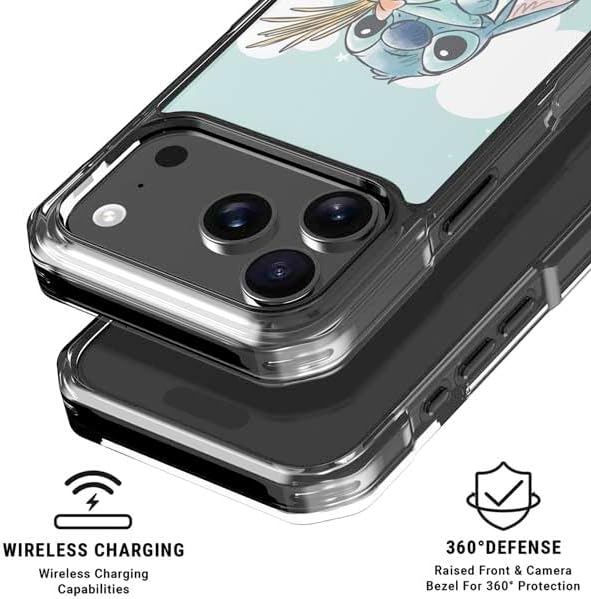 Skinit Clear Phone Case Compatible with iPhone 17 Pro - Officially Licensed Disney Lilo and Stitch Stitch and Scrump Design