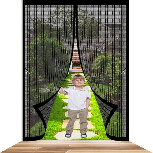 Moustiquaire porte magnétique pour bloquer les insectes noirs