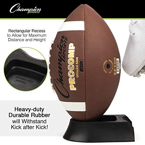 Champion Sports Football Kicking Tee Set For Onside Kickoff Practice, 1” Black - Ball Holder Tees For Footballs - Kicking Block And Accessories For Adults, Kids, Coaches #TOP4