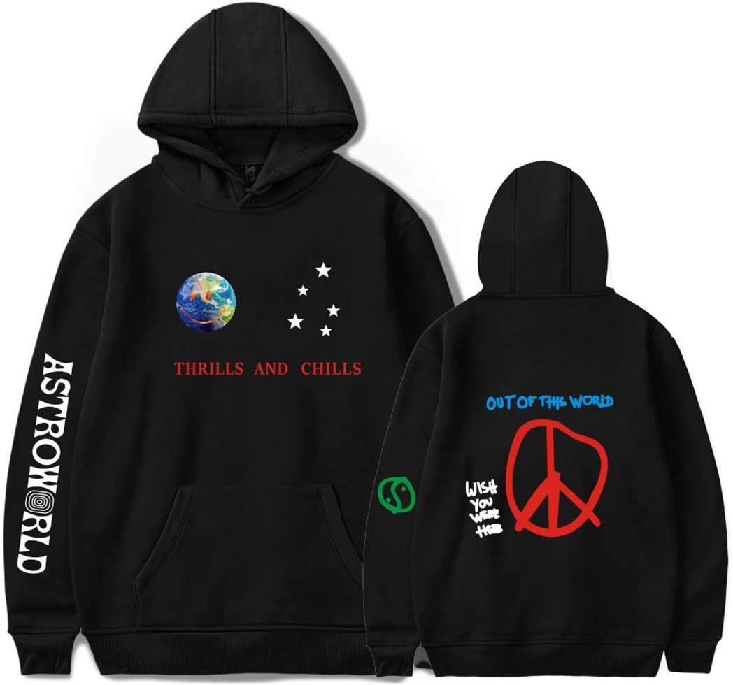 FlyselfMens Womens Travis Scott Astroworld Hoodies Wish You were Here Hip Hop Hoodie Sweatshirts Sports Casual Long Sleeve Pullover Top