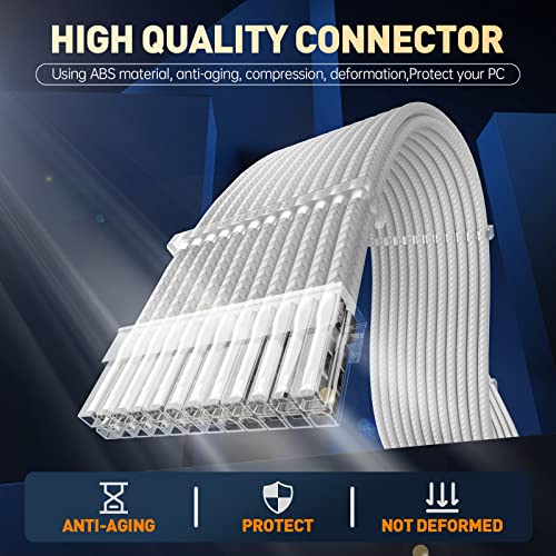 Image of AsiaHorse 16AWG PSU Cable Extension Kit, Sleeved Custom Mod GPU PC Audio Video Power Supply Soft Braided Cables with Comb Kit, 24P /8P to 6+2P / 8P to 4+4P 30CM