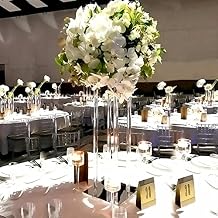 10Pcs Acrylic Clear Wedding Flower Stand Vase Stand 23.62in Tall Geometric Column Wedding Party Decor Centerpiece Wedding Column Pillar Square Props for Home Wedding Party Table Centerpiece
