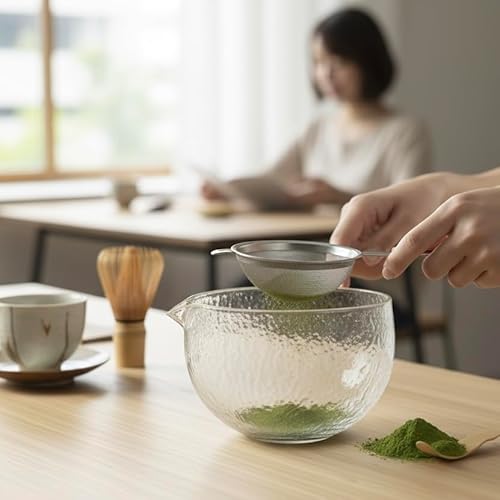 Matcha Maku Glass Matcha Chawan with Spout