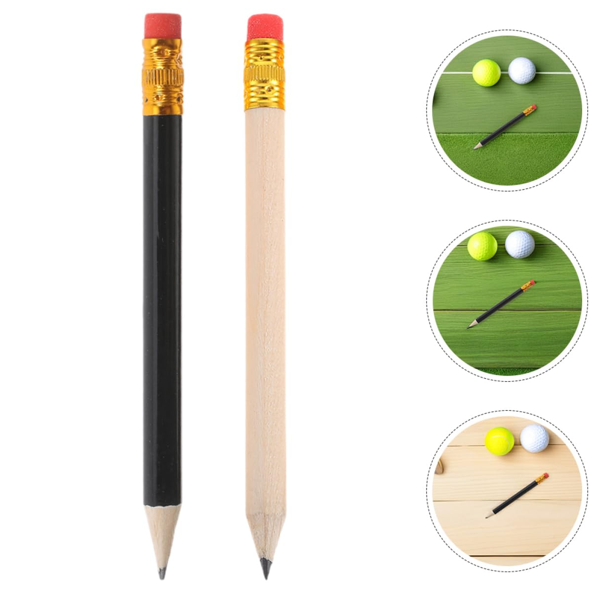 DOITOOL 144 Matite da Golf in Legno con Gomma, Matite Hb Mini per Disegno e Scrittura Morbida, Set Completo per Scuola, Ufficio e Attività Ricreative