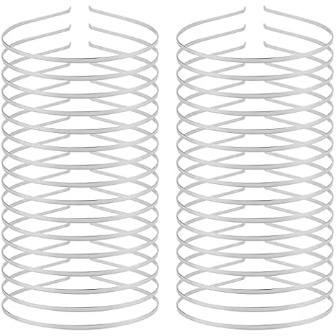 Yoosit 30 Pack 3MM Silver Thin Metal Headbands Cover