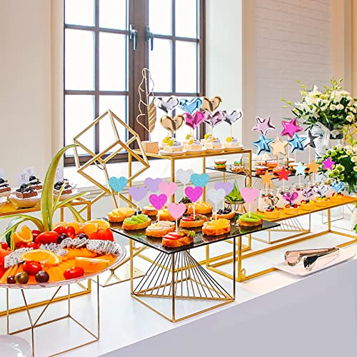 Ziqon 30 Pcs Glitter Heart Cupcake Toppers Colorful Cake Decoration Heart And Star Cake Toppers Cute Party Decoration For Birthday And Baby Shower  thumb #5