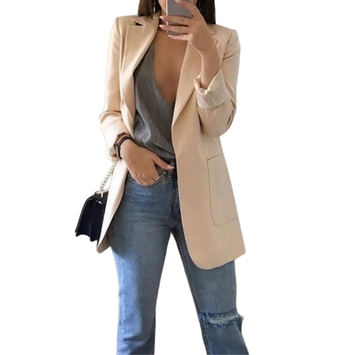 Womens Casual Blazers Office Work Jackets Dressy Business Suit Jacket Lightweight Long Sleeve Open Front Blazers