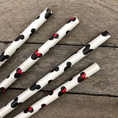 Pitillos de Papel Mickey y Minnie 7.75in 50 Pack miniatura 5
