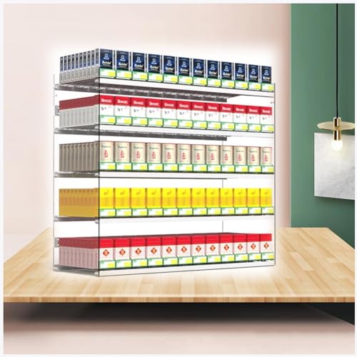 Support mural pour cigarettes avec étagère de magasin en acrylique pour stopper le désordre