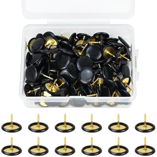 JAXICREY Reißzwecken Schwarz, 200 Stück Reißnägel Schwarz Reisszwecken Reissnägel Reiszwecken Reißzwecke Metall Rund Reisnägel für Kork Pinnwand Schule Büro (10 x 10 mm)