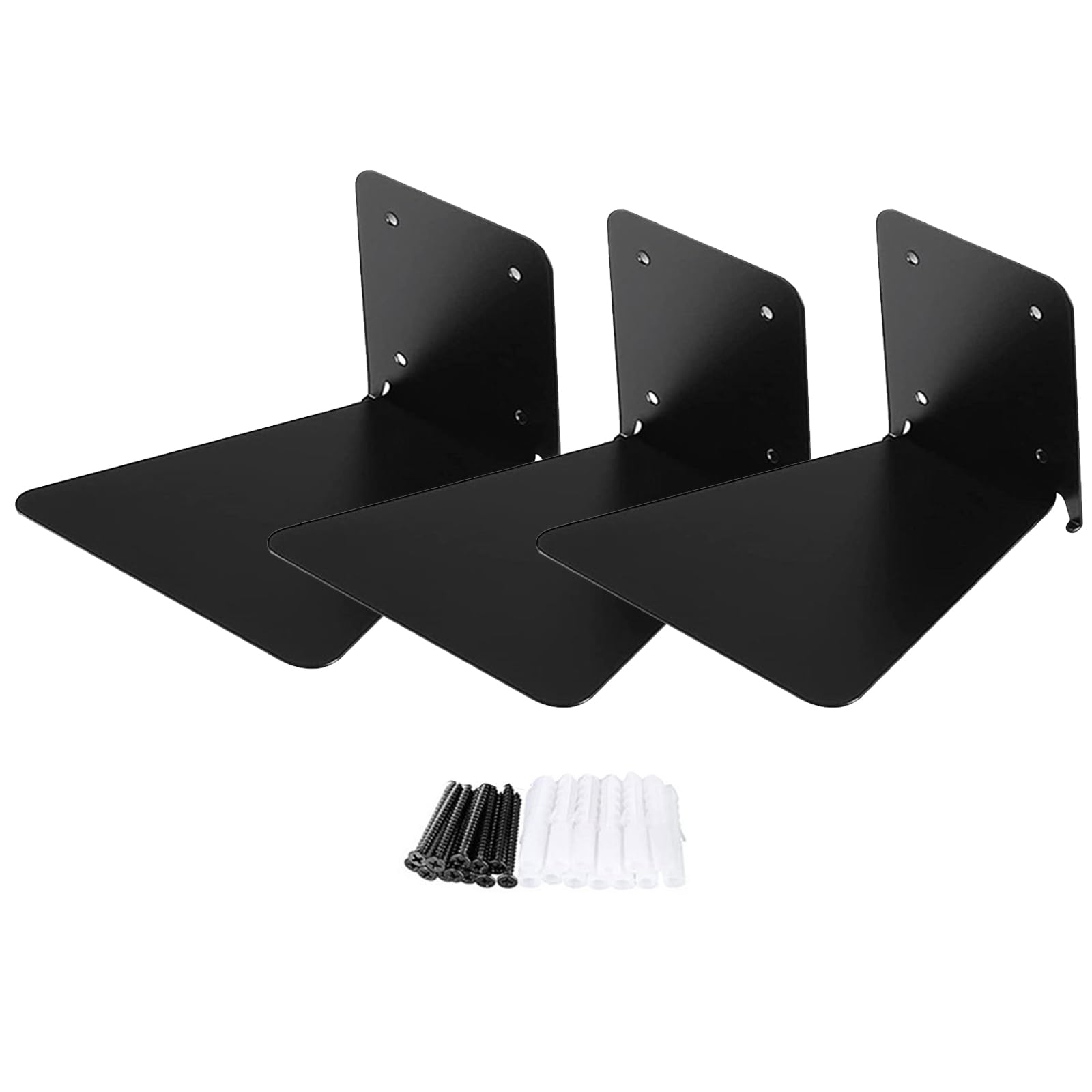 Yhplxyuus 3Pieces Floating Bookshelf for Wall Space Saving Shelves Holder Invisible Floating Bookshelf Library Entryway Organizer Wall Storage Metal Shelves Storage Rack Book Display