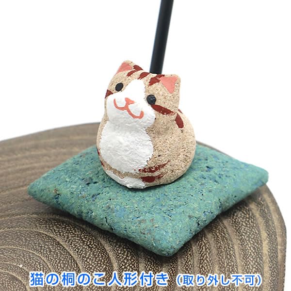 Amazon.co.jp: 会津桐卓上プチ風鈴（風鈴取付タイプ） 金魚とねこ R