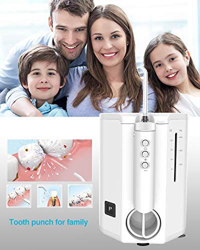Nicefeel Water Flosser, Dental Oral Irrigator by 10 Adjustable Water Pressure Remote-Control Handle Design 600ml Water Capacity with 7 Multifunctional Jet Tips for Family Teeth Brace Clean - Thumbnail 3